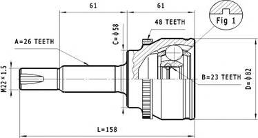 Statim C.595 - Шарнирный комплект, ШРУС, приводной вал autospares.lv