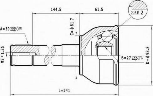 Statim C.596 - Шарнирный комплект, ШРУС, приводной вал autospares.lv