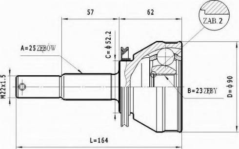 Statim C.554 - Шарнирный комплект, ШРУС, приводной вал autospares.lv