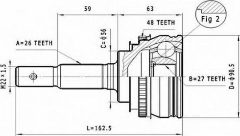 Statim C.569 - Шарнирный комплект, ШРУС, приводной вал autospares.lv