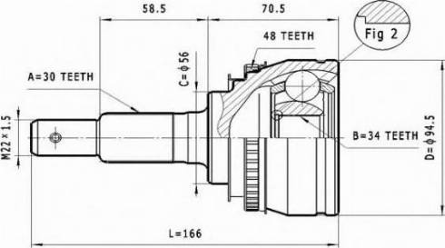 Statim C.565 - Шарнирный комплект, ШРУС, приводной вал autospares.lv