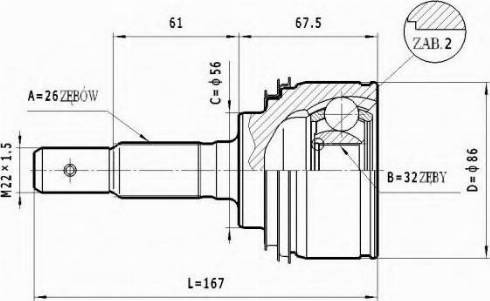 Statim C.560 - Шарнирный комплект, ШРУС, приводной вал autospares.lv