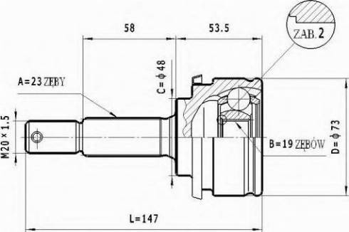 Statim C.519 - Шарнирный комплект, ШРУС, приводной вал autospares.lv