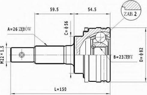 Statim C.584 - Шарнирный комплект, ШРУС, приводной вал autospares.lv