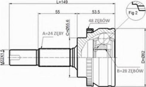 Statim C.586 - Шарнирный комплект, ШРУС, приводной вал autospares.lv