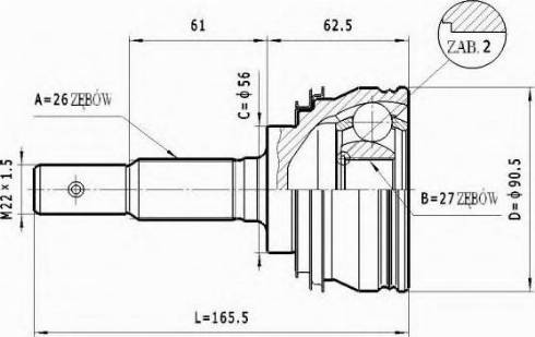 Statim C.581 - Шарнирный комплект, ШРУС, приводной вал autospares.lv