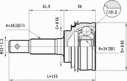 Statim C.583 - Шарнирный комплект, ШРУС, приводной вал autospares.lv