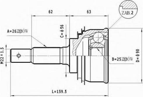 Statim C.579 - Шарнирный комплект, ШРУС, приводной вал autospares.lv