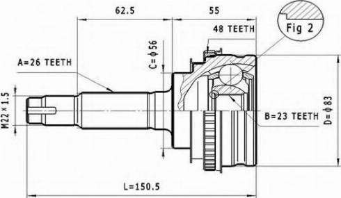 Statim C.574 - Шарнирный комплект, ШРУС, приводной вал autospares.lv