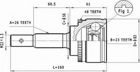 Statim C.573 - Шарнирный комплект, ШРУС, приводной вал autospares.lv