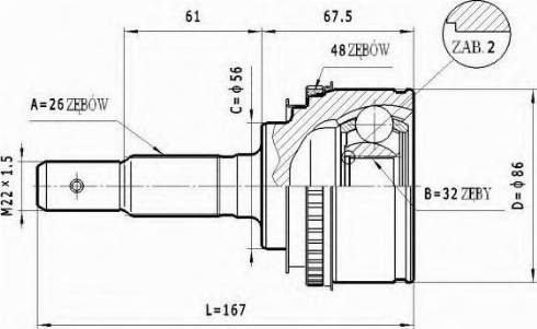 Statim C.572 - Шарнирный комплект, ШРУС, приводной вал autospares.lv