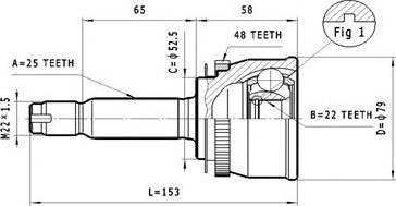 Statim C.611 - Шарнирный комплект, ШРУС, приводной вал autospares.lv