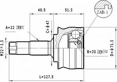 Statim C.001 - Шарнирный комплект, ШРУС, приводной вал autospares.lv