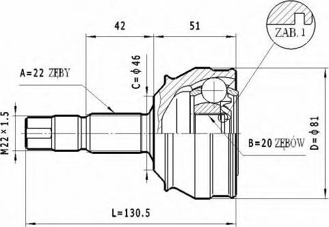 Statim C.149 - Шарнирный комплект, ШРУС, приводной вал autospares.lv