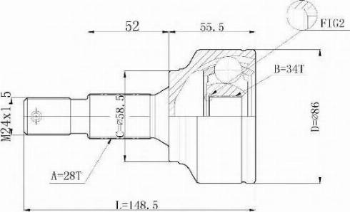 Statim C.103 - Шарнирный комплект, ШРУС, приводной вал autospares.lv