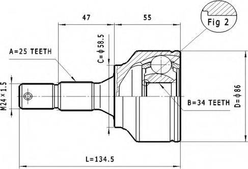 Statim C.119 - Шарнирный комплект, ШРУС, приводной вал autospares.lv