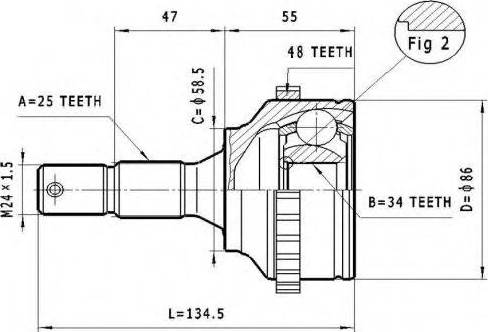 Statim C.117 - Шарнирный комплект, ШРУС, приводной вал autospares.lv