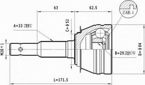 Statim C.138 - Шарнирный комплект, ШРУС, приводной вал autospares.lv