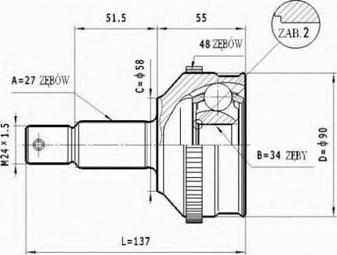 Statim C.132 - Шарнирный комплект, ШРУС, приводной вал autospares.lv