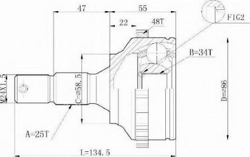 Statim C.122 - Шарнирный комплект, ШРУС, приводной вал autospares.lv