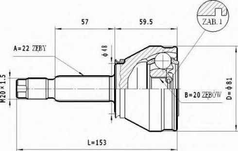 Statim C.174 - Шарнирный комплект, ШРУС, приводной вал autospares.lv