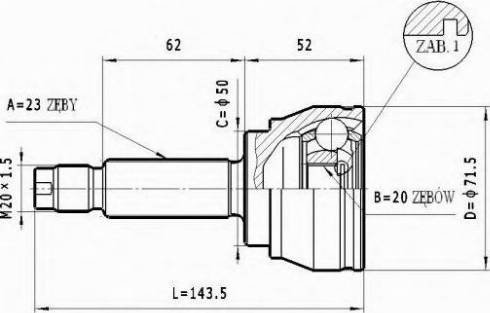 Statim C.178 - Шарнирный комплект, ШРУС, приводной вал autospares.lv