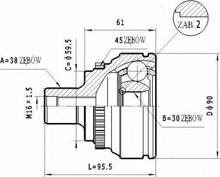 Statim C.340 - Шарнирный комплект, ШРУС, приводной вал autospares.lv