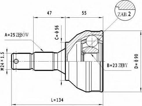 Statim C.342 - Шарнирный комплект, ШРУС, приводной вал autospares.lv