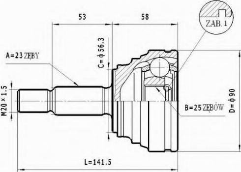 Statim C.365 - Шарнирный комплект, ШРУС, приводной вал autospares.lv