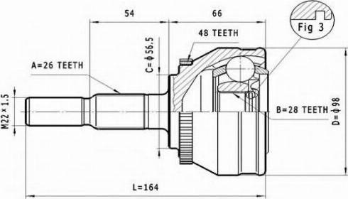 Statim C.384 - Шарнирный комплект, ШРУС, приводной вал autospares.lv