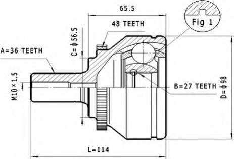 Statim C.386 - Шарнирный комплект, ШРУС, приводной вал autospares.lv