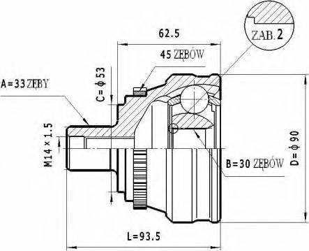 Statim C.339 - Шарнирный комплект, ШРУС, приводной вал autospares.lv