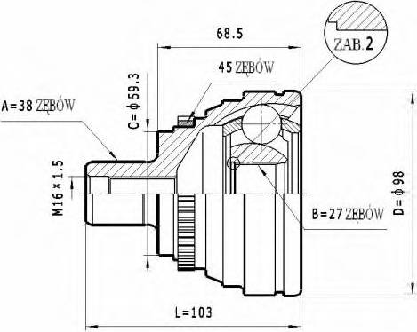 Statim C.330 - Шарнирный комплект, ШРУС, приводной вал autospares.lv