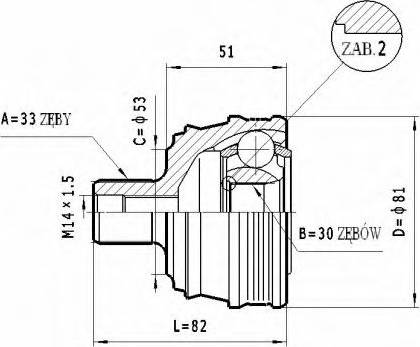 Statim C.333 - Шарнирный комплект, ШРУС, приводной вал autospares.lv