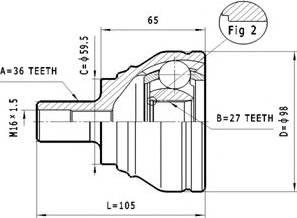 Statim C.324 - Шарнирный комплект, ШРУС, приводной вал autospares.lv