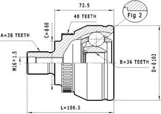 Statim C.323 - Шарнирный комплект, ШРУС, приводной вал autospares.lv