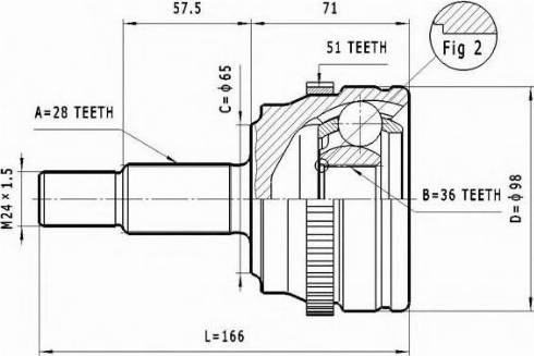 Statim C.372 - Шарнирный комплект, ШРУС, приводной вал autospares.lv