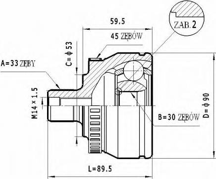 Statim C.297 - Шарнирный комплект, ШРУС, приводной вал autospares.lv