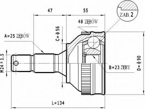 Statim C.260 - Шарнирный комплект, ШРУС, приводной вал autospares.lv