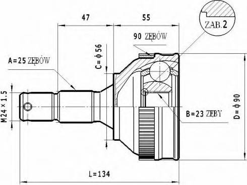 Statim C.267 - Шарнирный комплект, ШРУС, приводной вал autospares.lv