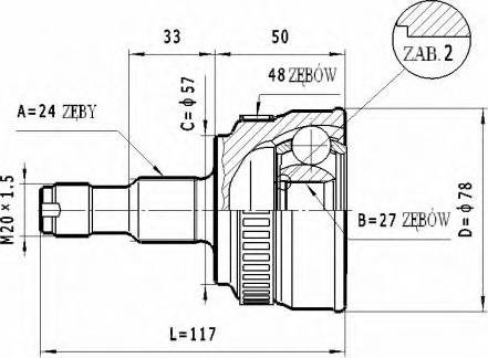 Statim C.215 - Шарнирный комплект, ШРУС, приводной вал autospares.lv