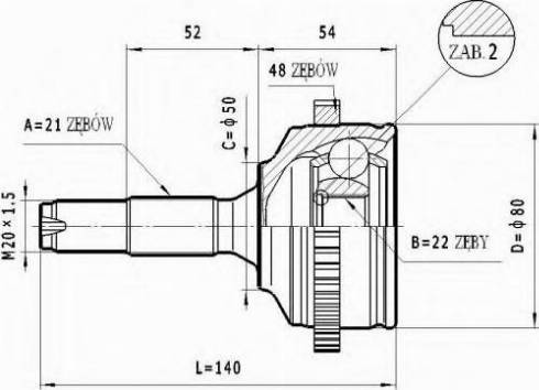 Statim C.270 - Шарнирный комплект, ШРУС, приводной вал autospares.lv