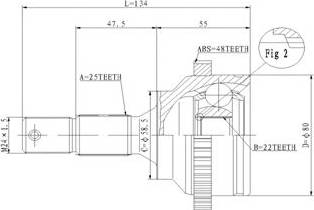 Statim C.278 - Шарнирный комплект, ШРУС, приводной вал autospares.lv