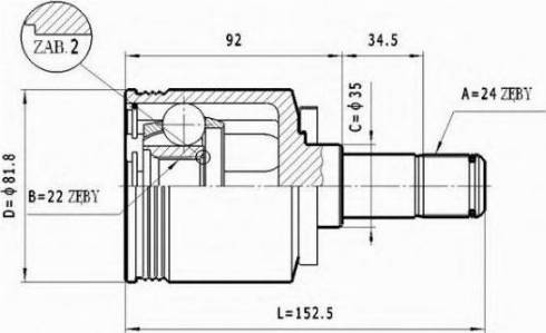 Statim CW.034 - Шарнирный комплект, ШРУС, приводной вал autospares.lv