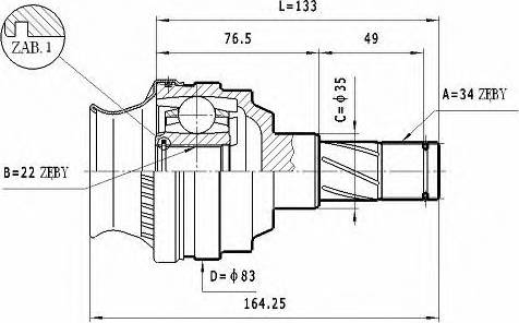 Statim CW.035 - Шарнирный комплект, ШРУС, приводной вал autospares.lv