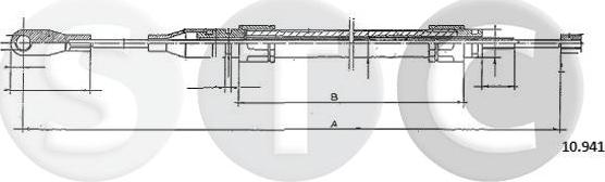 STC T480924 - Тросик, cтояночный тормоз autospares.lv