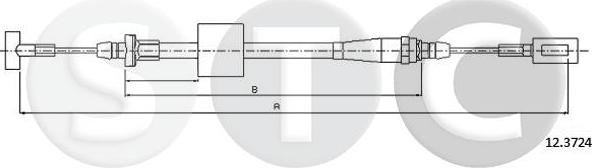 STC T481394 - Тросик, cтояночный тормоз autospares.lv