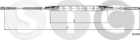 STC T483283 - Тросик, cтояночный тормоз autospares.lv