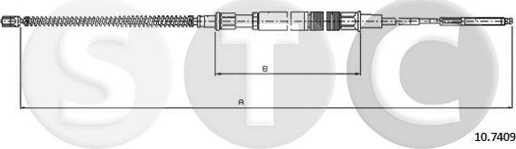 STC T483741 - Тросик, cтояночный тормоз autospares.lv