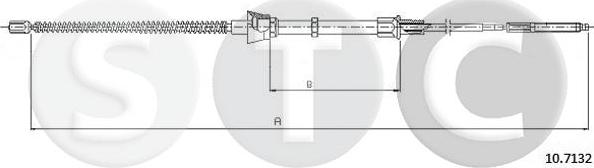 STC T483738 - Тросик, cтояночный тормоз autospares.lv